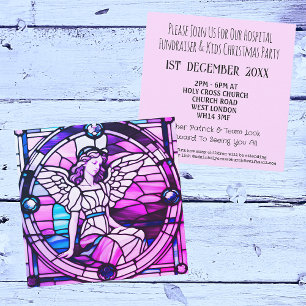 Invitación Fiesta de Navidades Angel de la Ventana de Vidrio 