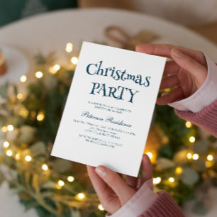 Invitación Fiesta de Navidades azules minimalistas