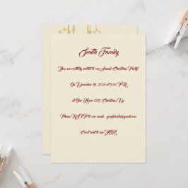 Invitación Fiesta de Navidades blancos, dorados y rojos