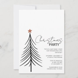 Invitación Fiesta de Navidades blancos negros con escritura m