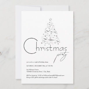 Invitación Fiesta de Navidades blancos y negros de Hygge mini