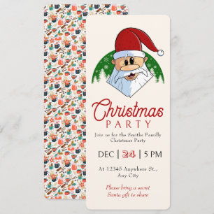 Invitación Fiesta de Navidades bonitos Santa Festive Elegante