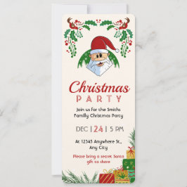Invitación Fiesta de Navidades bonitos Santa Festive Elegante