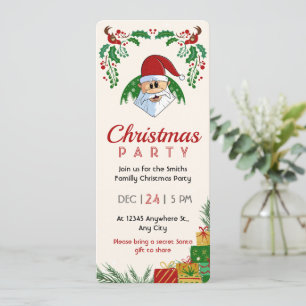 Invitación Fiesta de Navidades bonitos Santa Festive Elegante