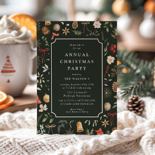 Invitación Fiesta de Navidades botánicos de invierno