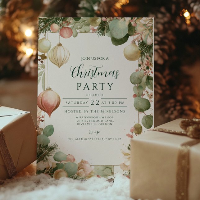 Invitación Fiesta de Navidades botánicos de origen antiguo (Subido por el creador)