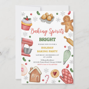 Invitación Fiesta de Navidades Brillantes con Espíritus Brill