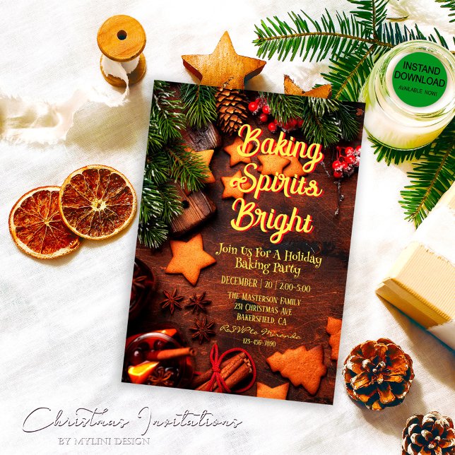 Invitación Fiesta de Navidades brillantes en los espíritus de (Subido por el creador)