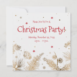 Invitación Fiesta de navidades, Cachorros de oro,