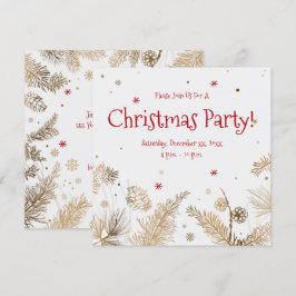 Invitación Fiesta de navidades, Cachorros de oro,