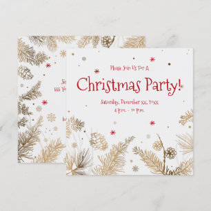 Invitación Fiesta de navidades, Cachorros de oro,