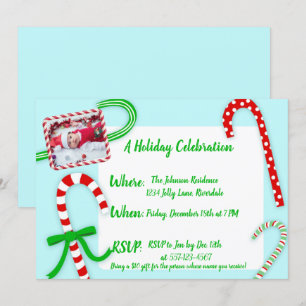 Invitación Fiesta de Navidades Candy Cane