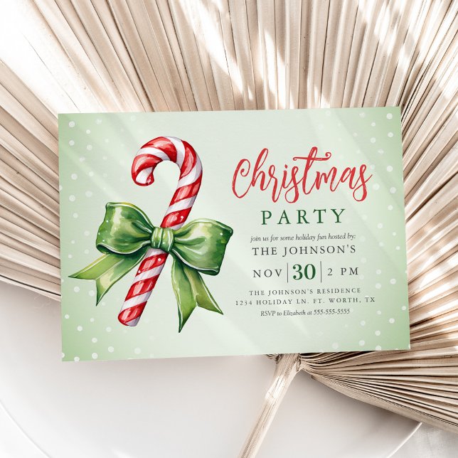 Invitación Fiesta de Navidades Candy Cane (Subido por el creador)