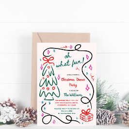 Invitación Fiesta de Navidades caprichosos de árbol dibujado 