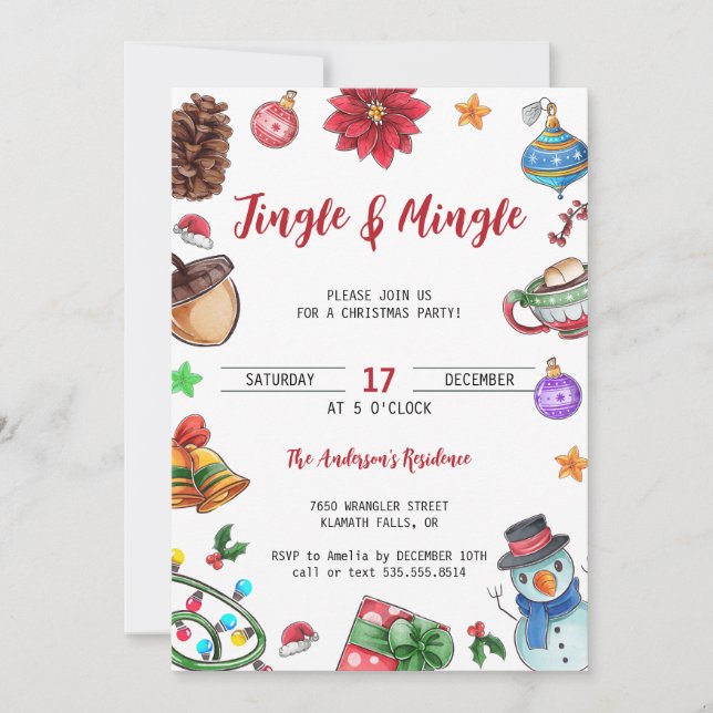Invitación Fiesta de Navidades castillos y castillos (Anverso)