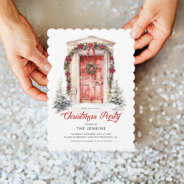 Invitación Fiesta de Navidades clásicos elegantes (Elegant Christmas Party Invitation)