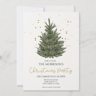 Invitación Fiesta de Navidades clásicos simples y elegantes