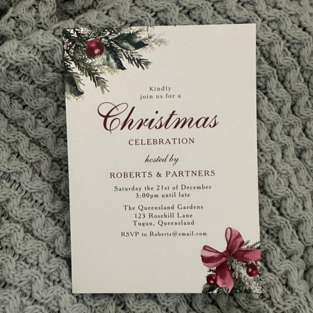 Invitación Fiesta de Navidades clásicos y elegantes (Subido por el creador)
