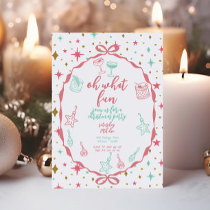 Invitación Fiesta de navidades Cócteles y adornos festivos