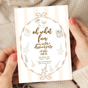 Invitación Fiesta de navidades Cócteles y adornos festivos