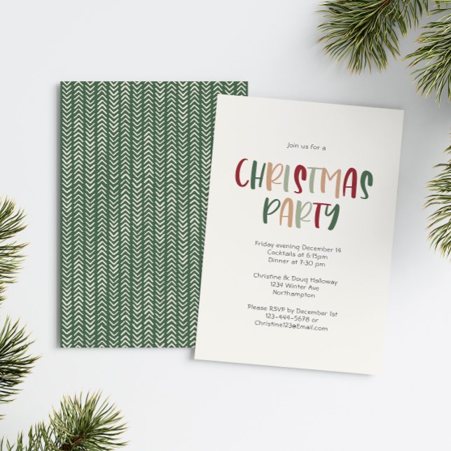 Invitación Fiesta de Navidades coloridos de Casual Verde (Subido por el creador)