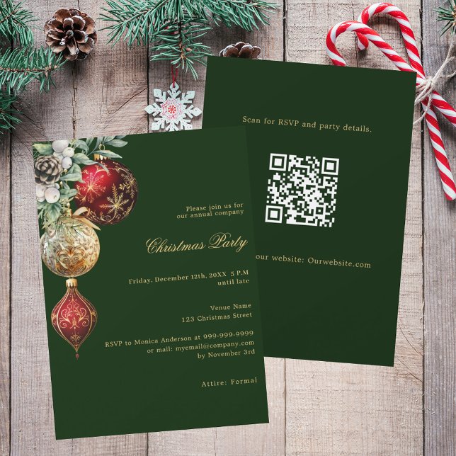 Invitación Fiesta de Navidades comerciales de código QR de or (Subido por el creador)