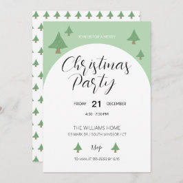 Invitación Fiesta de navidades con árbol ilustrado