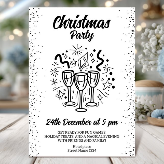Invitación Fiesta de navidades con gafas de champán (Subido por el creador)