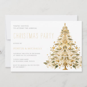 Invitación Fiesta de Navidades corporativos anuales Gold Tree