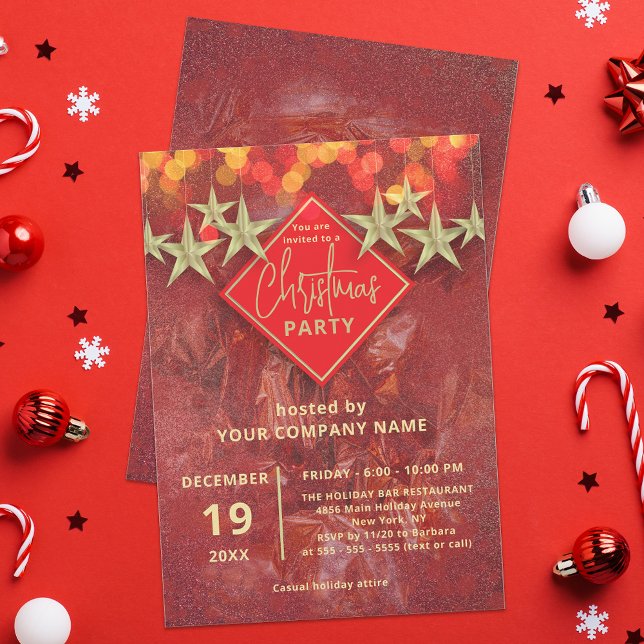 Invitación Fiesta de Navidades corporativos con estrellas de  (Subido por el creador)