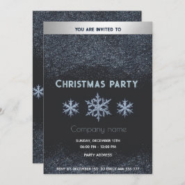 Invitación Fiesta de Navidades corporativos con nevadas moder