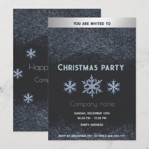 Invitación Fiesta de Navidades corporativos con nevadas moder