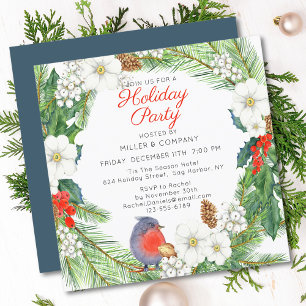 Invitación Fiesta de Navidades corporativos de Holiday Floral