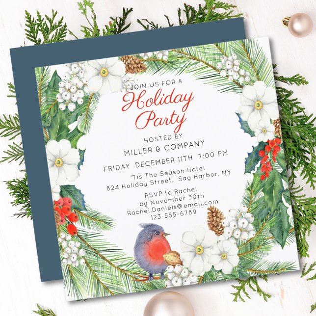 Invitación Fiesta de Navidades corporativos de Holiday Floral (Subido por el creador)