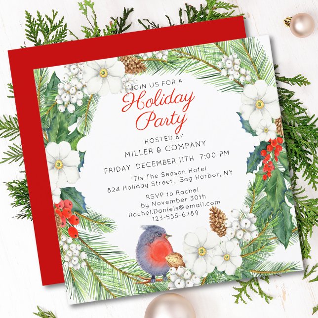 Invitación Fiesta de Navidades corporativos de Holiday Floral (Subido por el creador)