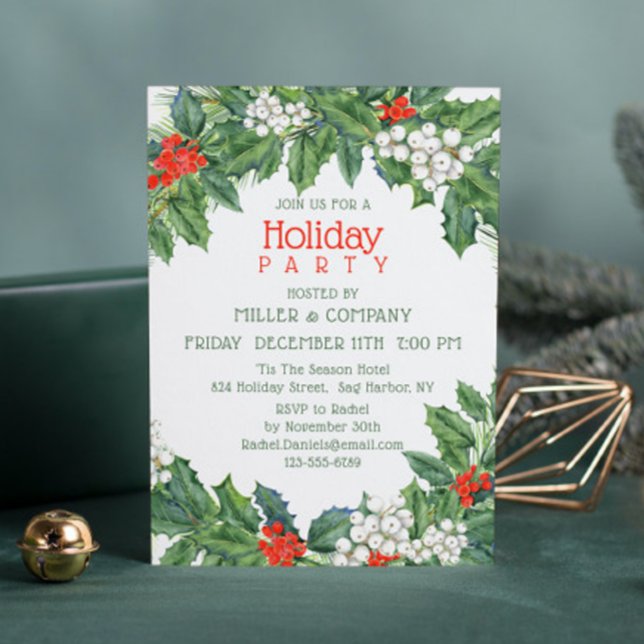 Invitación Fiesta de Navidades corporativos de Holiday Holly  (Subido por el creador)