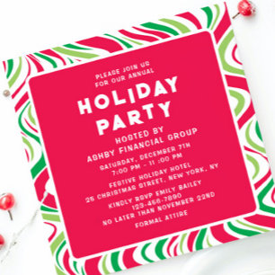 Invitación Fiesta de Navidades corporativos de Holiday Party 