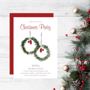 Invitación Fiesta de Navidades corporativos de Leaf Wreath fe