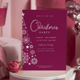Invitación Fiesta de Navidades corporativos de magenta festiv