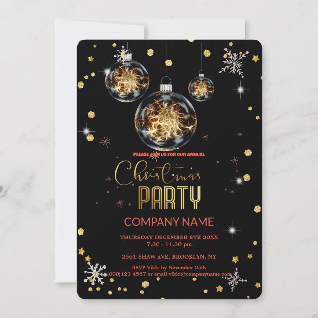 Invitación Fiesta de Navidades corporativos de Moda moderna (Anverso)