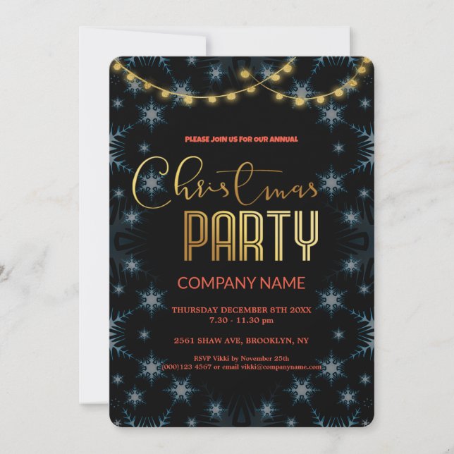 Invitación Fiesta de Navidades corporativos de Moda moderna (Anverso)