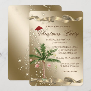 Invitación Fiesta de Navidades corporativos de moda Palm Chri