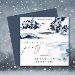 Invitación Fiesta de Navidades corporativos de nieve de invie<br><div class="desc">Invite a su Fiesta Navidad con esta elegante y elegante invitación diseñada con un paisaje montañoso pintado a mano.</div>