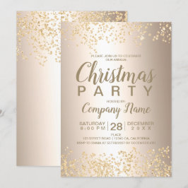 Invitación fiesta de Navidades corporativos de purpurina Gold