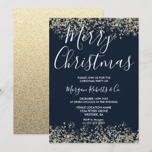 Invitación Fiesta de Navidades corporativos de Purpurina Navy