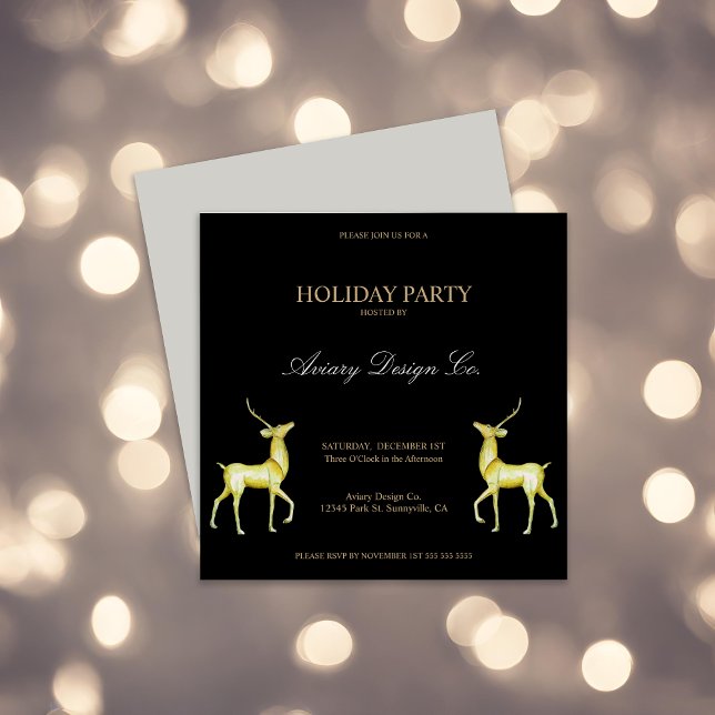 Invitación Fiesta de Navidades corporativos de renos minimali (Subido por el creador)