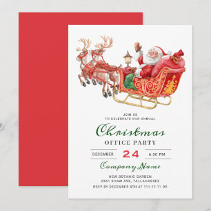 Invitación Fiesta de Navidades corporativos de Santa Sleigh H