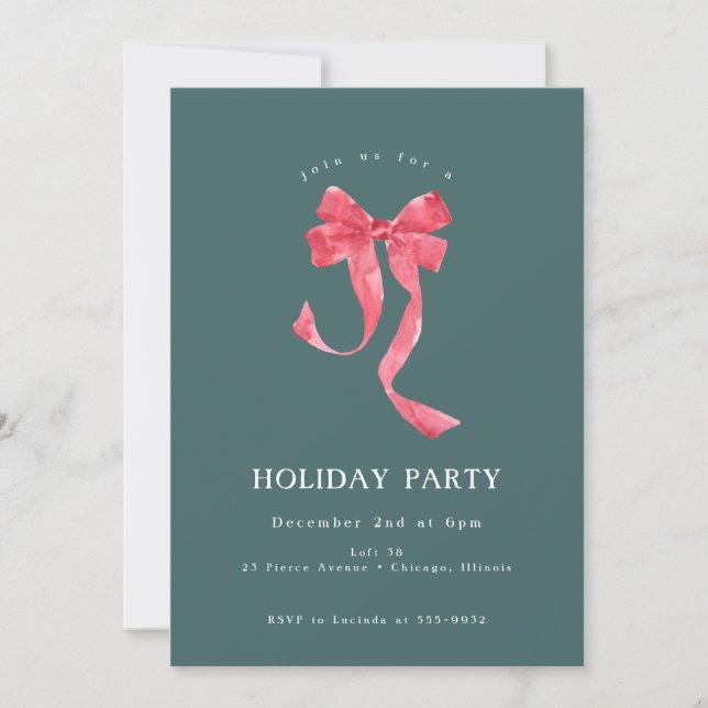 Invitación Fiesta de Navidades corporativos de vacaciones de  (Anverso)