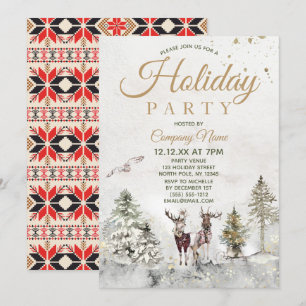 Invitación Fiesta de Navidades corporativos de Woodland Anima