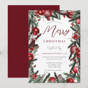 Invitación Fiesta de Navidades corporativos de Wreath festivo